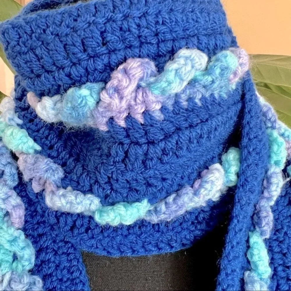 Vintage Chunky Hand Knit Scarf - Picture 3 of 5